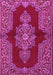 Machine Washable Medallion Pink Traditional Rug, wshtr2170pnk