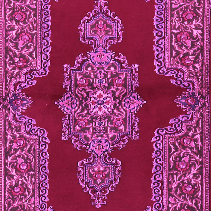 Machine Washable Medallion Pink Traditional Rug, wshtr2170pnk