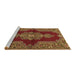 Sideview of Machine Washable Medallion Brown Traditional Rug, wshtr2170brn