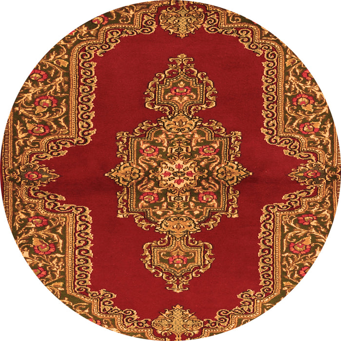 Square Medallion Orange Traditional Rug, tr2170org