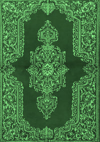 Medallion Emerald Green Traditional Rug, tr2170emgrn