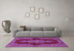 Machine Washable Medallion Purple Traditional Area Rugs in a Living Room, wshtr2170pur