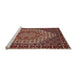 Sideview of Machine Washable Traditional Saffron Red Rug, wshtr2171