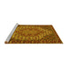 Sideview of Machine Washable Persian Yellow Traditional Rug, wshtr2171yw