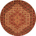 Square Persian Orange Traditional Rug, tr2171org
