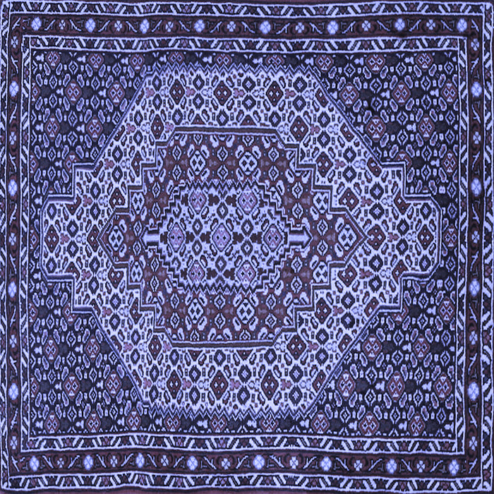 Square Machine Washable Persian Blue Traditional Rug, wshtr2171blu