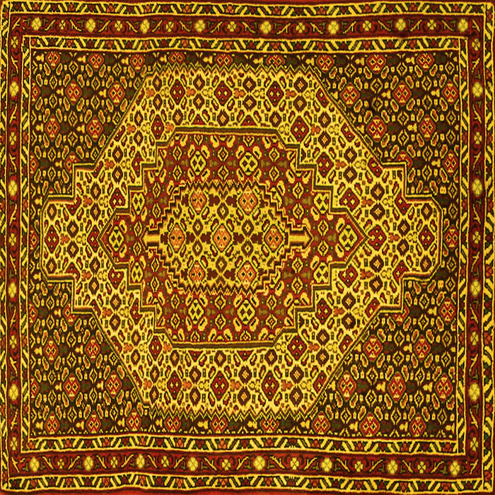 Square Persian Yellow Traditional Rug, tr2171yw