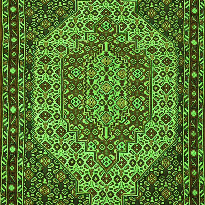 Serging Thickness of Machine Washable Persian Green Traditional Area Rugs, wshtr2171grn