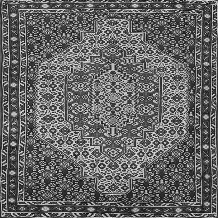 Round Machine Washable Persian Gray Traditional Rug, wshtr2171gry