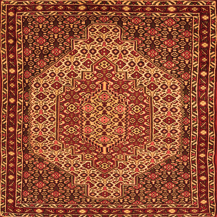 Serging Thickness of Persian Orange Traditional Rug, tr2171org