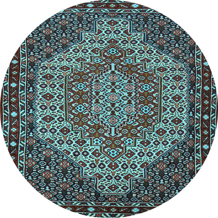 Round Persian Light Blue Traditional Rug, tr2171lblu