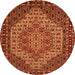 Machine Washable Persian Orange Traditional Area Rugs, wshtr2171org