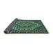Sideview of Persian Turquoise Traditional Rug, tr2171turq