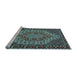 Sideview of Machine Washable Persian Light Blue Traditional Rug, wshtr2171lblu