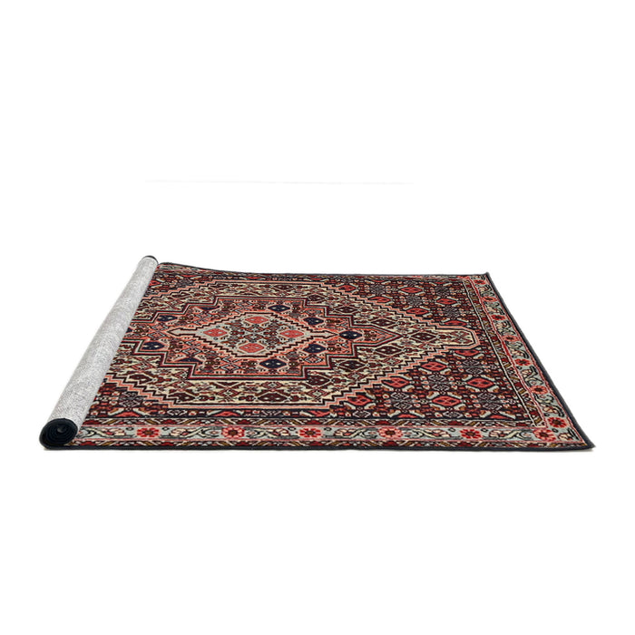 Sideview of Machine Washable Traditional Light Copper Gold Rug, wshtr2172