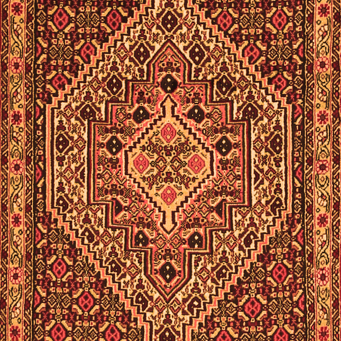 Serging Thickness of Machine Washable Persian Orange Traditional Area Rugs, wshtr2172org