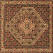 Square Persian Brown Traditional Rug, tr2172brn