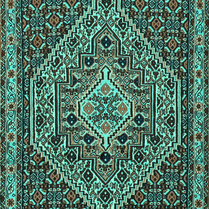 Machine Washable Persian Turquoise Traditional Area Rugs, wshtr2172turq