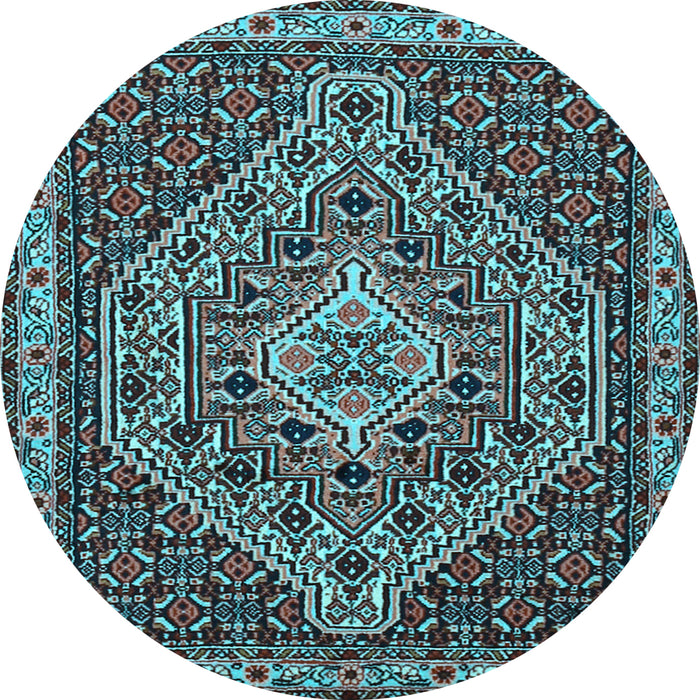 Round Persian Light Blue Traditional Rug, tr2172lblu