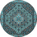 Round Persian Light Blue Traditional Rug, tr2172lblu