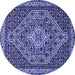 Round Persian Blue Traditional Rug, tr2172blu