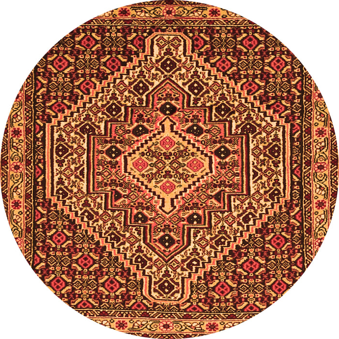 Machine Washable Persian Orange Traditional Area Rugs, wshtr2172org
