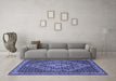 Machine Washable Persian Blue Traditional Rug in a Living Room, wshtr2172blu