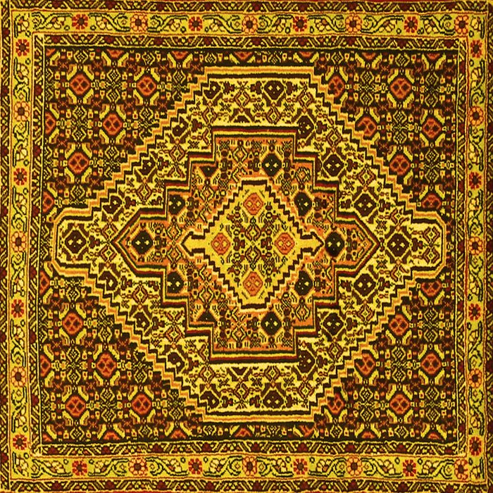 Square Persian Yellow Traditional Rug, tr2172yw