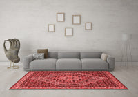 Machine Washable Persian Red Traditional Rug, wshtr2172red