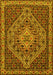 Machine Washable Persian Yellow Traditional Rug, wshtr2172yw