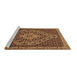 Sideview of Machine Washable Persian Brown Traditional Rug, wshtr2172brn