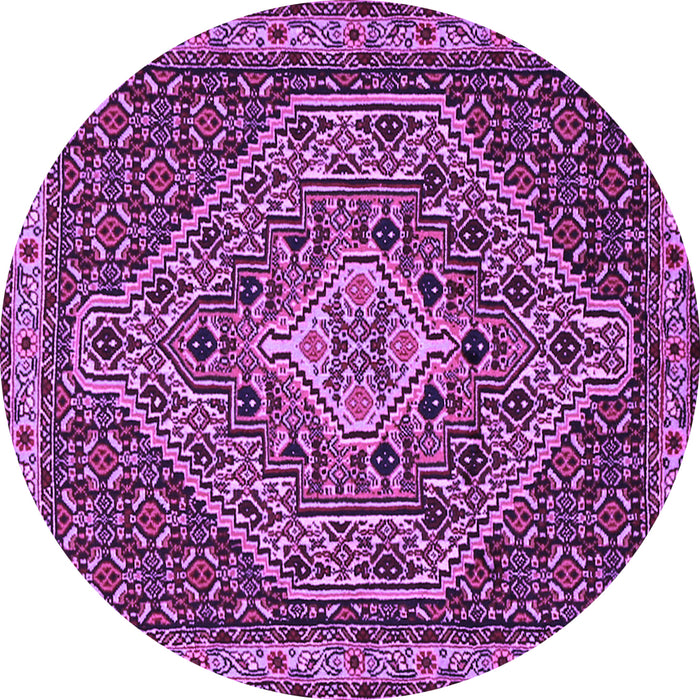 Round Machine Washable Persian Purple Traditional Area Rugs, wshtr2172pur