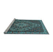 Sideview of Machine Washable Persian Light Blue Traditional Rug, wshtr2172lblu