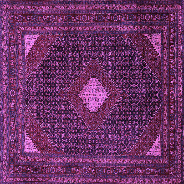 Square Machine Washable Persian Purple Traditional Area Rugs, wshtr2173pur