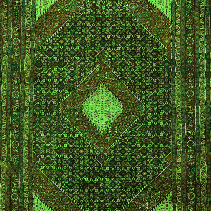 Serging Thickness of Machine Washable Persian Green Traditional Area Rugs, wshtr2173grn