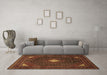 Machine Washable Persian Brown Traditional Rug in a Living Room,, wshtr2173brn