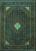 Machine Washable Persian Turquoise Traditional Area Rugs, wshtr2173turq