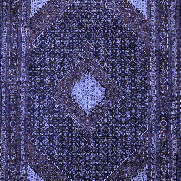 Machine Washable Persian Blue Traditional Rug, wshtr2173blu
