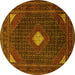 Round Persian Yellow Traditional Rug, tr2173yw