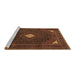 Sideview of Machine Washable Persian Brown Traditional Rug, wshtr2173brn