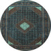 Round Persian Light Blue Traditional Rug, tr2173lblu