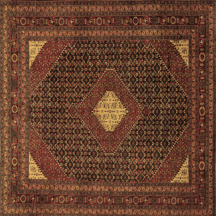 Square Machine Washable Persian Brown Traditional Rug, wshtr2173brn
