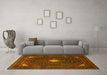 Machine Washable Persian Yellow Traditional Rug in a Living Room, wshtr2173yw