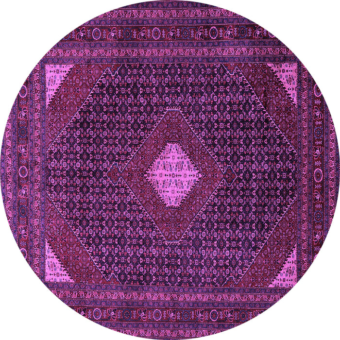 Round Machine Washable Persian Purple Traditional Area Rugs, wshtr2173pur