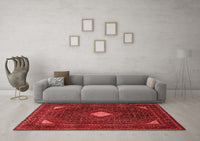 Machine Washable Persian Red Traditional Rug, wshtr2173red