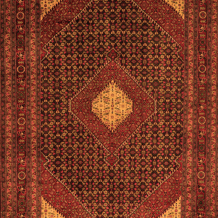 Serging Thickness of Machine Washable Persian Orange Traditional Area Rugs, wshtr2173org