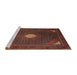 Sideview of Machine Washable Traditional Saffron Red Rug, wshtr2174