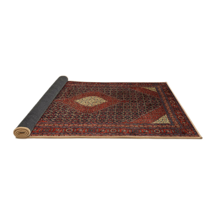 Sideview of Traditional Saffron Red Persian Rug, tr2174