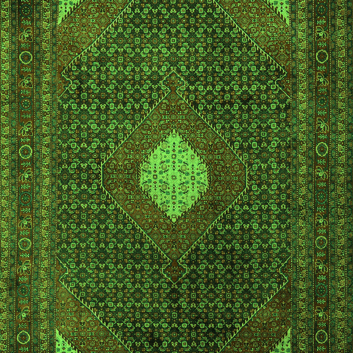 Serging Thickness of Machine Washable Persian Green Traditional Area Rugs, wshtr2174grn