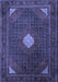 Machine Washable Persian Blue Traditional Rug, wshtr2174blu